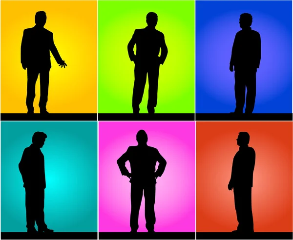 Des hommes d'affaires. Silhouettes conceptuelles . — Image vectorielle