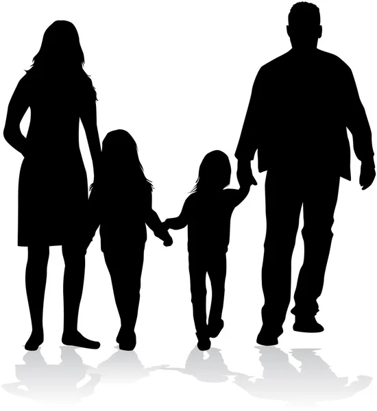 Vektor Silhouette der Familie. — Stockvektor