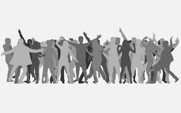 Gente bailando siluetas . — Archivo Imágenes Vectoriales