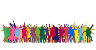 Çocuk siluetleri. Kavramsal çizimi.