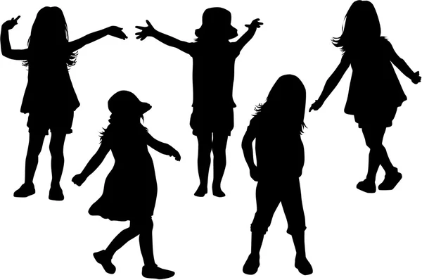 Silhouette per bambini. Illustrazione concettuale . — Vettoriale Stock