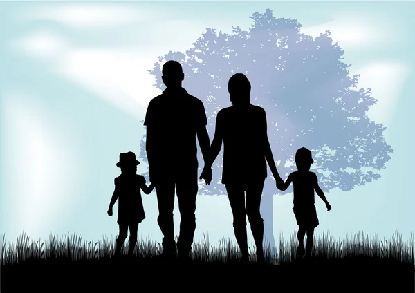 Silhouette per bambini. Illustrazione concettuale . — Vettoriale Stock