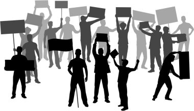 tezahürü - bir grup insan protesto.