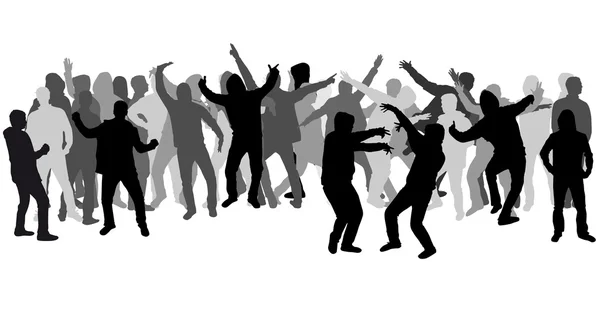 Gente bailando siluetas . — Archivo Imágenes Vectoriales