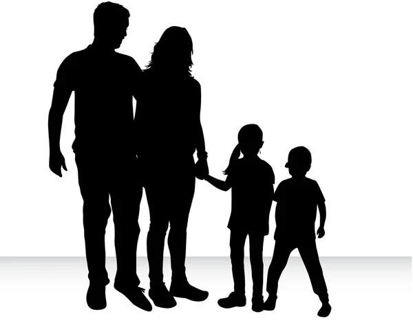 Vector silhouette of family. — Stock Vector