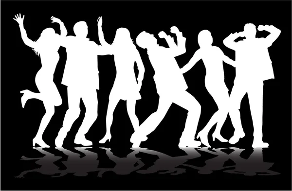 Χορός σιλουέτες άνθρωποι. — Διανυσματικό Αρχείο