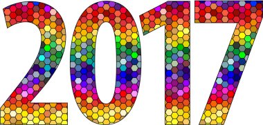 2017 Yeni Yıl. Tasarım öğesi.