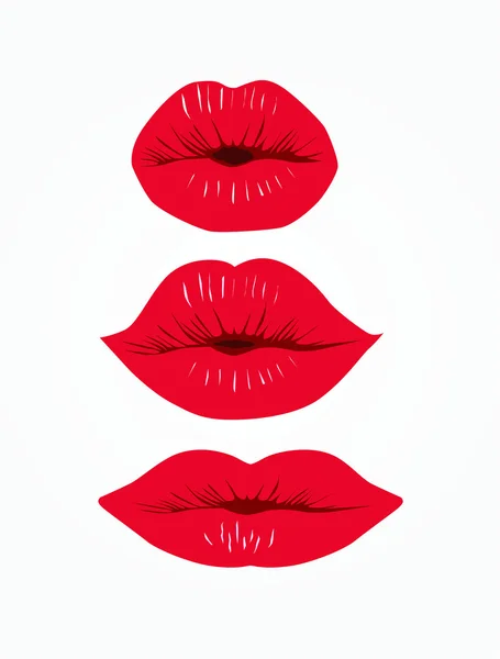 Kolekcja damska usta pomalowane szminka. — Wektor stockowy
