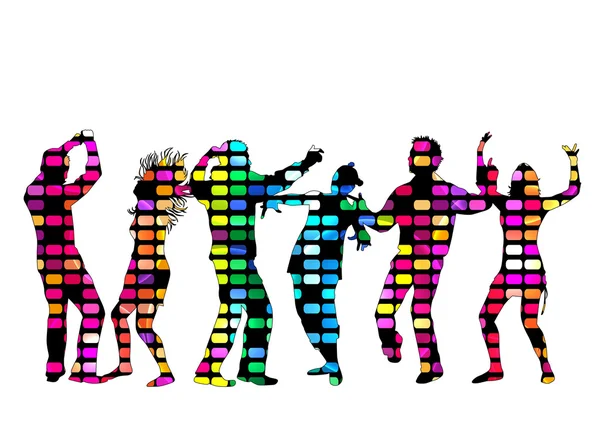 Dansende mensen silhouetten. — Stockvector