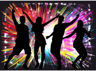 Dans eden insanlar siluetleri.