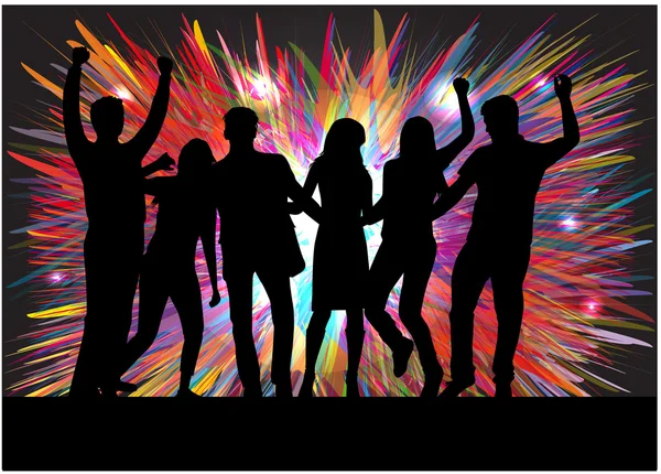 Dancing people silhouettes. — Stock Vector