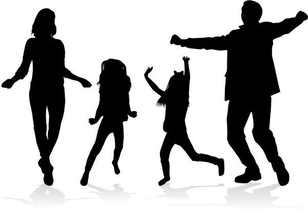 Familie silhouetten. Conceptuele afbeelding. — Stockvector