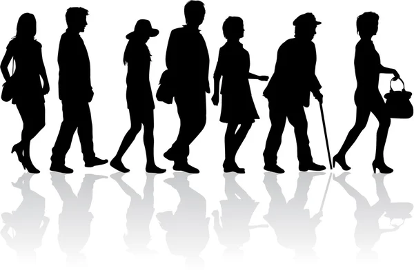 Gente caminando Ilustración conceptual . — Vector de stock