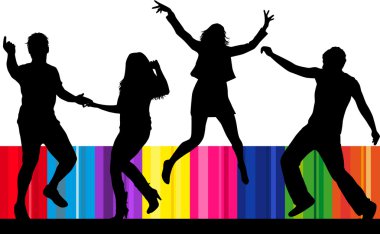 Dans eden insanlar siluetleri.