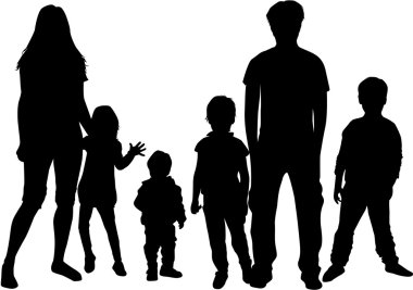 vector silhouet van familie.
