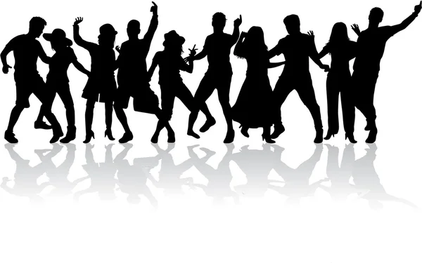 Χορός σιλουέτες άνθρωποι. — Διανυσματικό Αρχείο