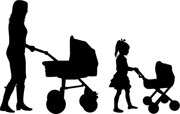 Family silhouettes . Conceptual illustration. — Stock Vector