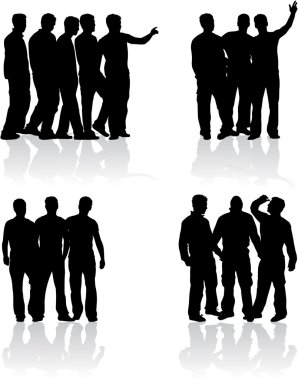 bir adamın Silhouettes.