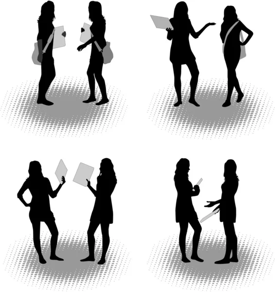 Silhouette vectorielle filles — Image vectorielle