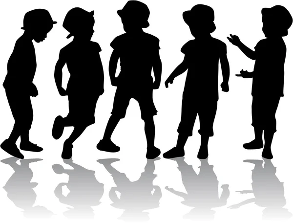 Children silhouettes — Stock Vector