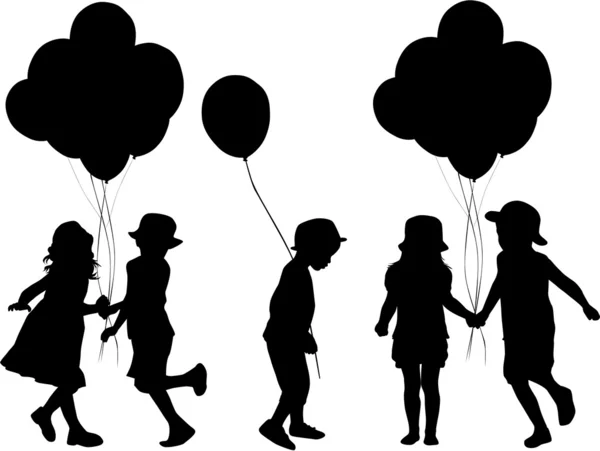 Children silhouette — Stock Vector