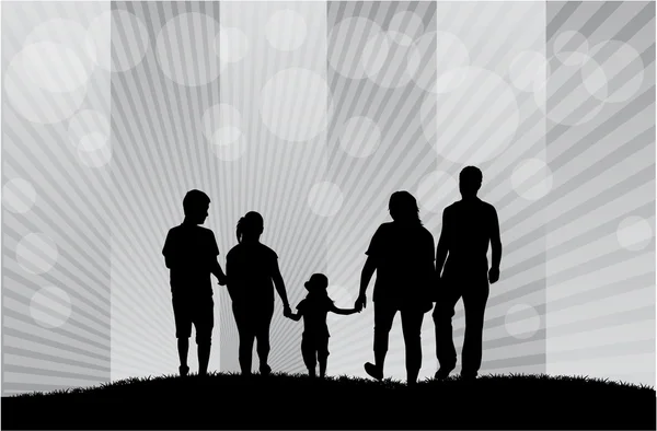 Silhouettes familiales — Image vectorielle