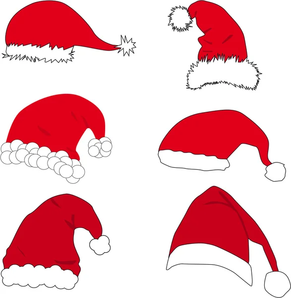 Red santa claus hat — Stock Vector