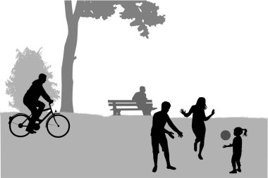 People actively spending time vector People actively spending time vector