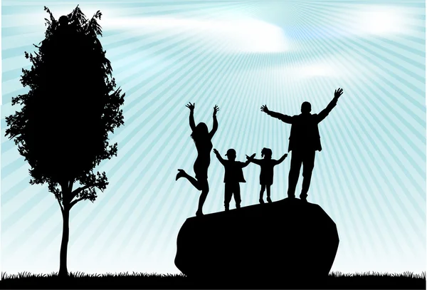 Silhouettes familiales — Image vectorielle