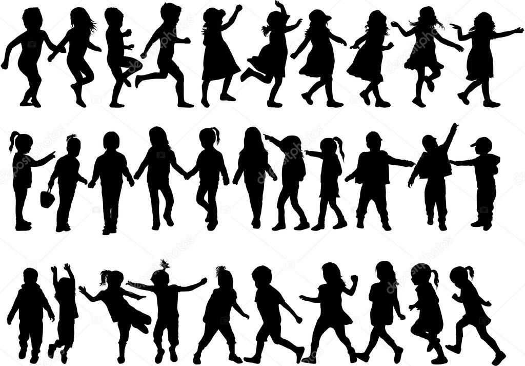 children silhouettes