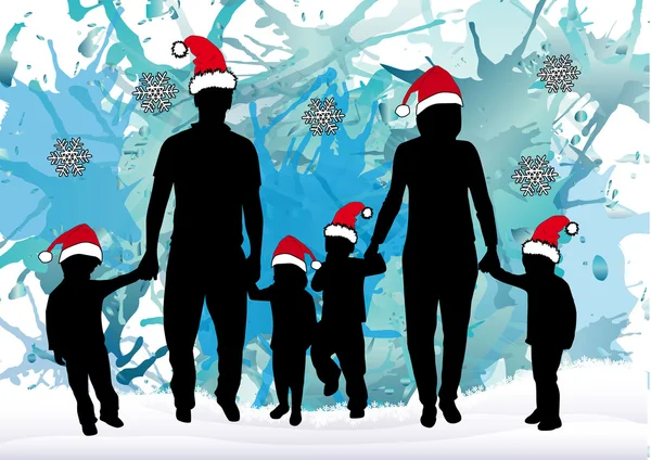 クリスマスの家族 — ストックベクタ