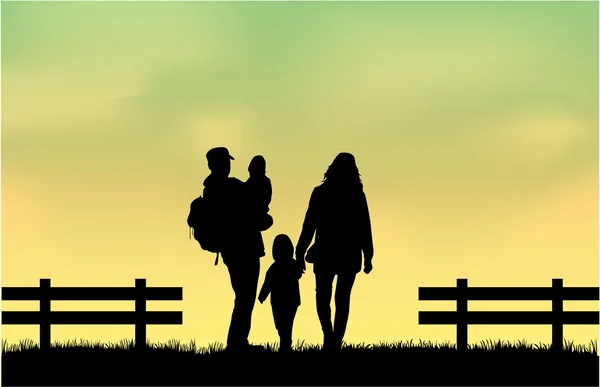 Silhouettes familiales — Image vectorielle