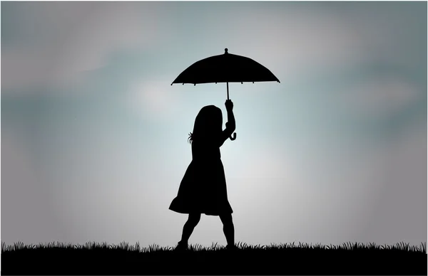 Girl with umbrella — Stock Vector