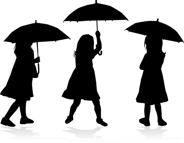 Girl with umbrella — Stock Vector