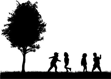 Çocuk siluetleri grup 