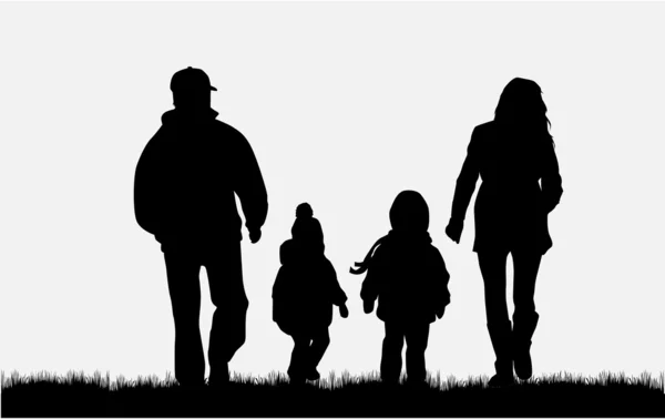 Family silhouettes — Stock Vector