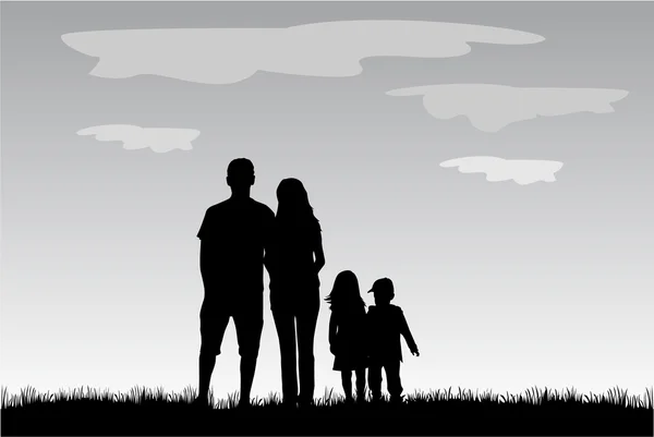 Family silhouettes — Stock Vector