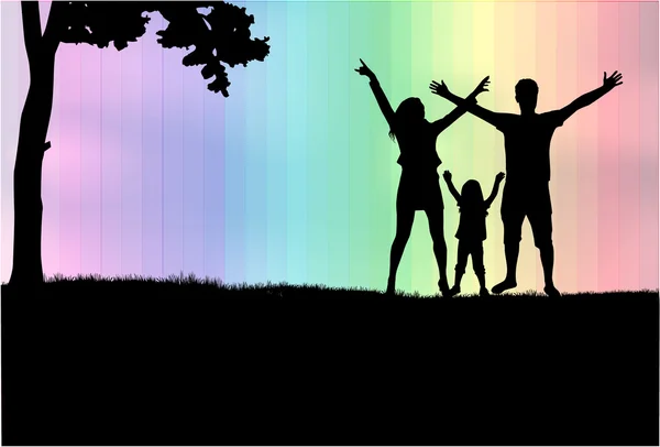 Familie silhouetten — Stockvector