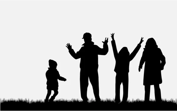 Silhouettes familiales — Image vectorielle