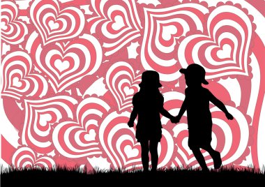 Valentine's day background with hearts clipart