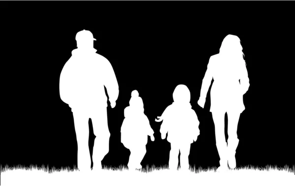 Familie silhouetten — Stockvector