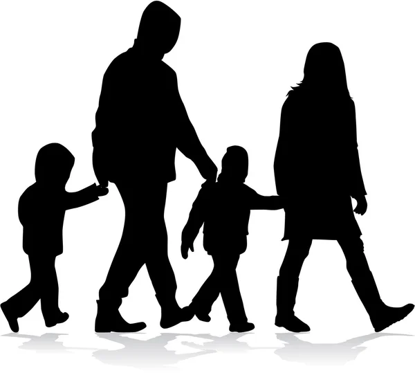 Familie silhouetten — Stockvector