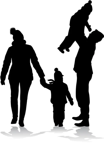 Familiensilhouetten — Stockvektor