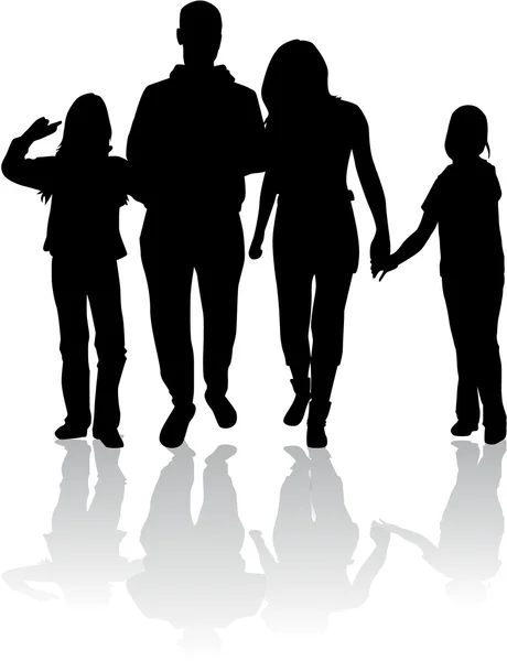 Silhouettes familiales — Image vectorielle