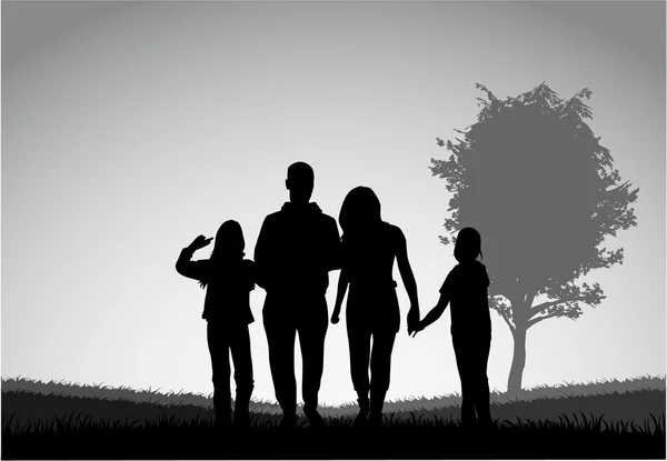 Silhouettes familiales — Image vectorielle