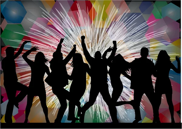 Χορός σιλουέτες άνθρωποι — Διανυσματικό Αρχείο