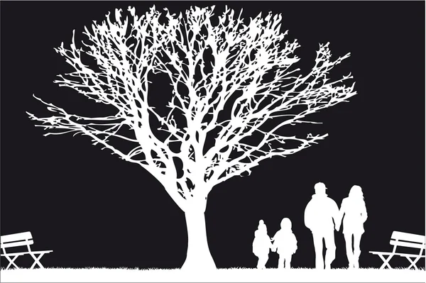 Silhouettes familiales — Image vectorielle