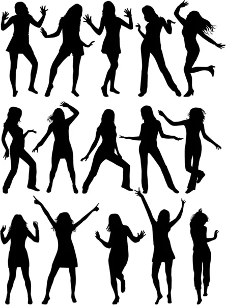 Hermosas mujeres bailando — Archivo Imágenes Vectoriales