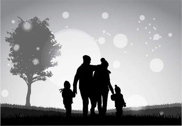 Siluetas familiares — Vector de stock