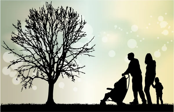 Familie silhouetten — Stockvector